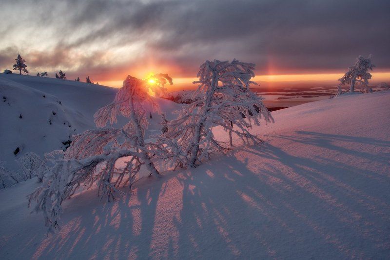 кольский полуостров, мурманская,кандалакша Солнце над заливомphoto preview