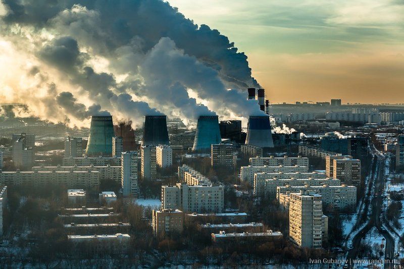 бирюлёво, западное, тэц, завод, предприятие, пейзаж, вечер, индустриальный, дым, пар, небо, зима, экология, город, мегаполис, электростанция, трубы, район, россия, городской Район Бирюлёво-Западноеphoto preview