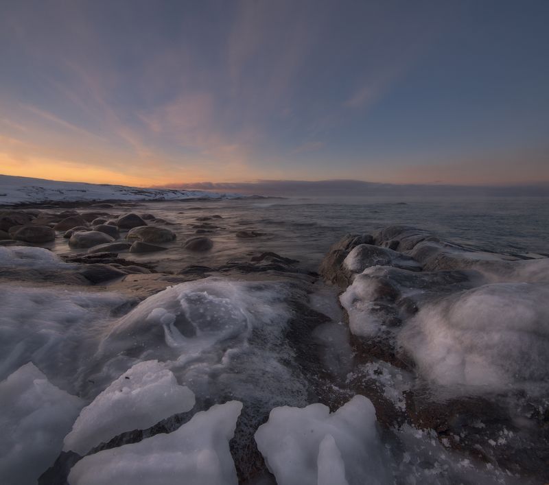закат, Териберка, Кольский полуостров на закатеphoto preview