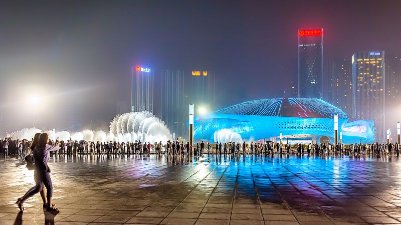 поющие фонтаны, далянь, китай, dalian, fountaines. Поющие фонтаны.photo preview