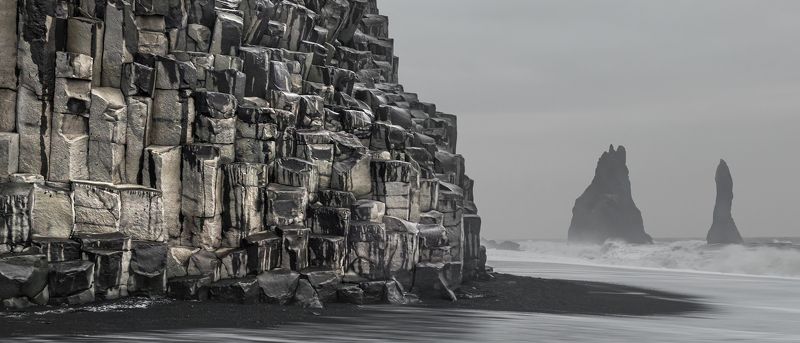 исландия, iceland Черный пляж, черные скалы...photo preview