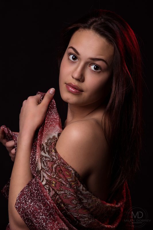 portrait, red, model, posing, beauty ***photo preview