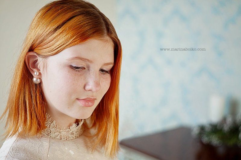 девушка, портрет, женский портрет, фотография, рыжая, фото, свет, огонь, нежный портрет, студия, свет, light, studio, woman, girl, red hair, portrait, photo, photography Ксенияphoto preview