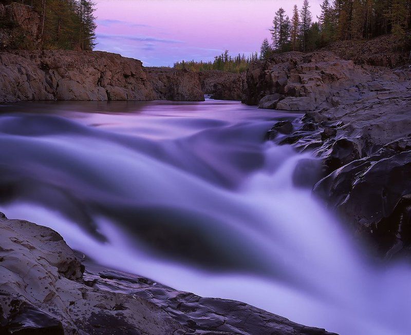 плато путорана, река эдынгде, слайд 6х7 Водопад на реке Эдынгде.photo preview