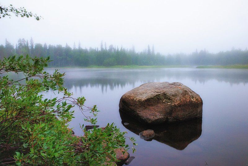 карелия, охта, закат, озеро, пейзаж, d80 Ночь на Охте фото превью