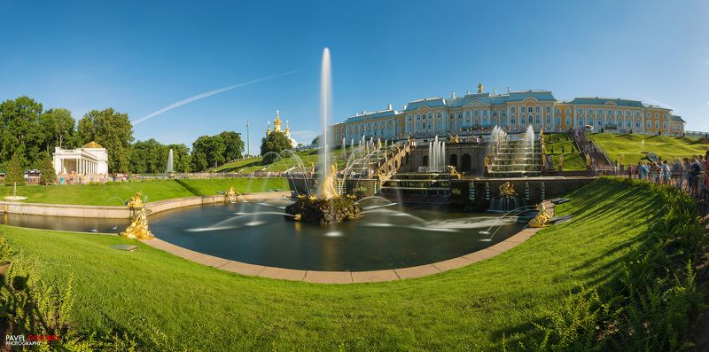 golubevphoto, Russia, city, landscape, SPb, Saint-Petersburg, summer, sky, fountain, panorama, Peterhof, Россия, город, СПб, Питер, Петербург, лето, небо, панорама, Петергоф, фонтан Самсонphoto preview