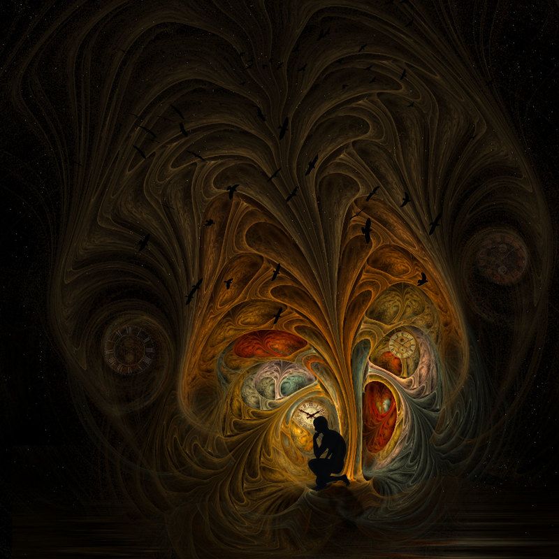 дерево,человек,птицы,часы,вода,звёзды Бытиеphoto preview