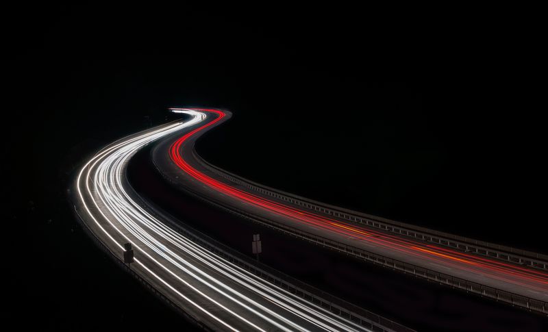 traval,  cars, lights, way, night, dark Lightsphoto preview