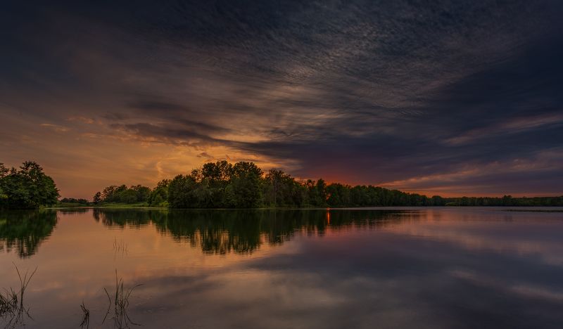 природа, закат, пейзаж, сура, курмыш Закат на озере \