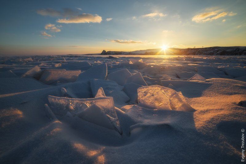 байкал, ольхон, зима, снег, лед, льдины, рассвет Рассвет у зимней Шаманкиphoto preview
