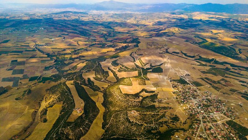 вид сверху, вид из окна самолета ***photo preview