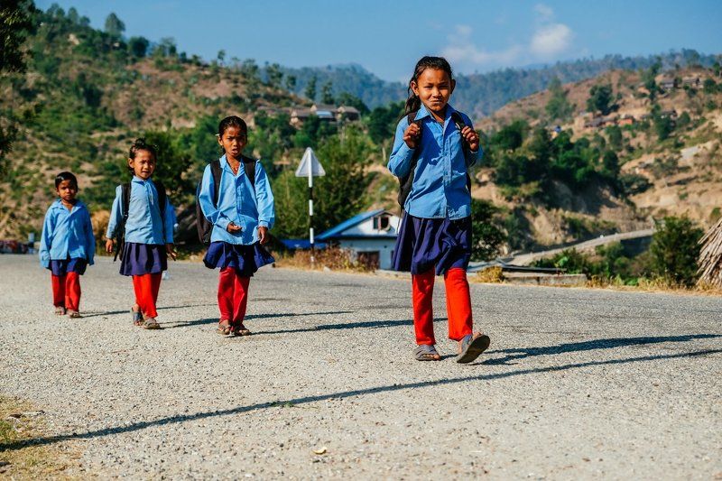 школьники, непал, лето Вместе в школу!photo preview