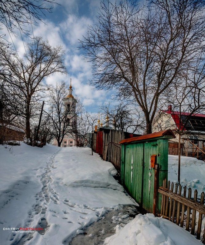 Архитектура, Весна, Городской пейзаж, Кимры, Март, Старый город, Храм \