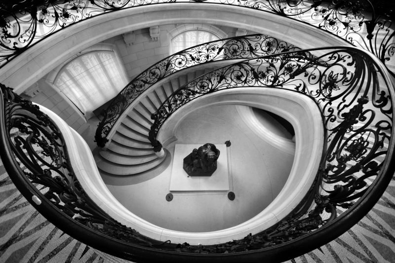 city, archtecture, interior, panorama, staircase, hall, railing, iron, museum, paris, Черный жемчугphoto preview