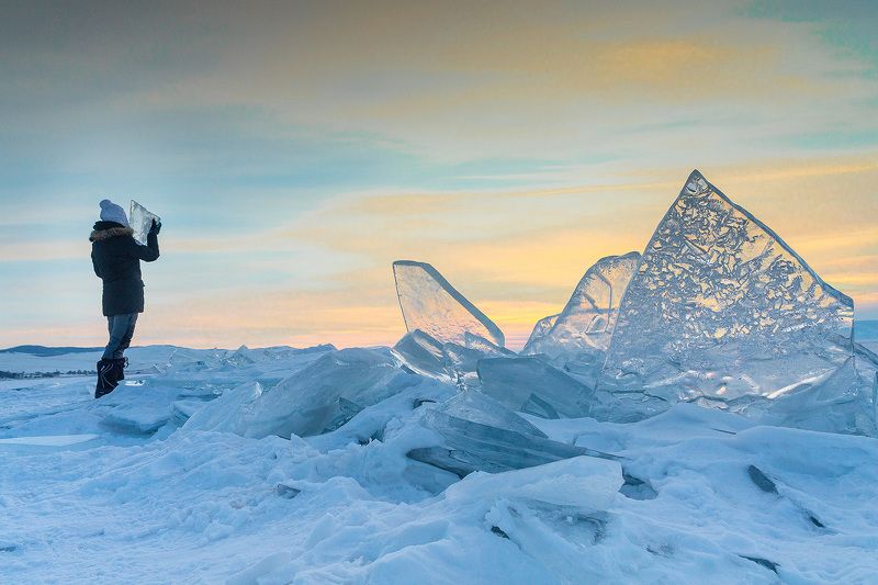 Байкал, лед, Ольхон Сквозь ледphoto preview