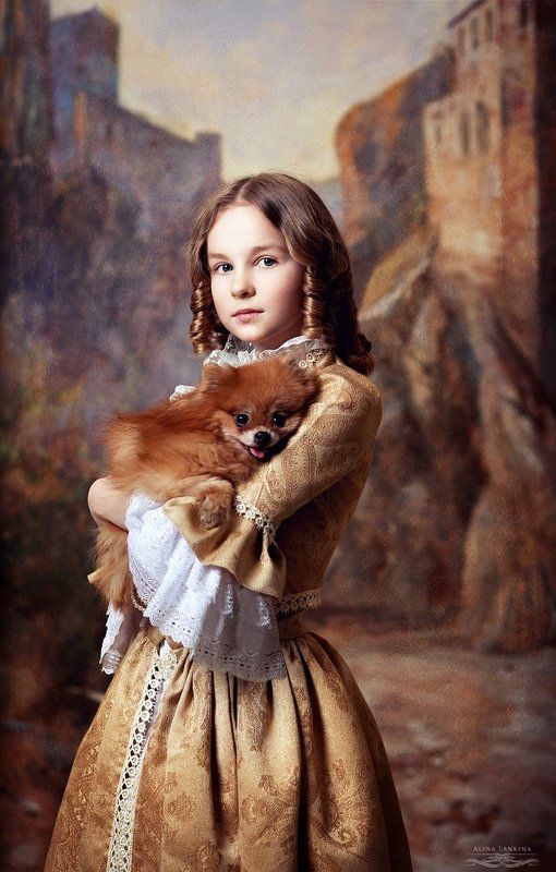 портрет, девочка, семейное фото, собака, шпиц, алина ланкина ***photo preview
