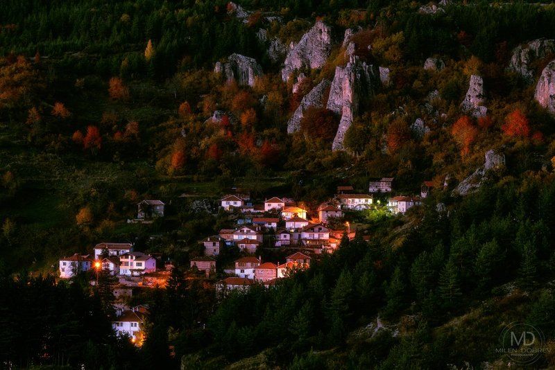 Bulgaria, village, Rhodope, mountain After sunsetphoto preview