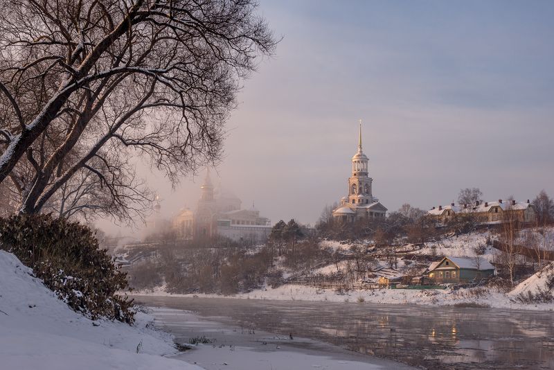 торжок, утро, туман, рассвет, снег, тверица, ***photo preview