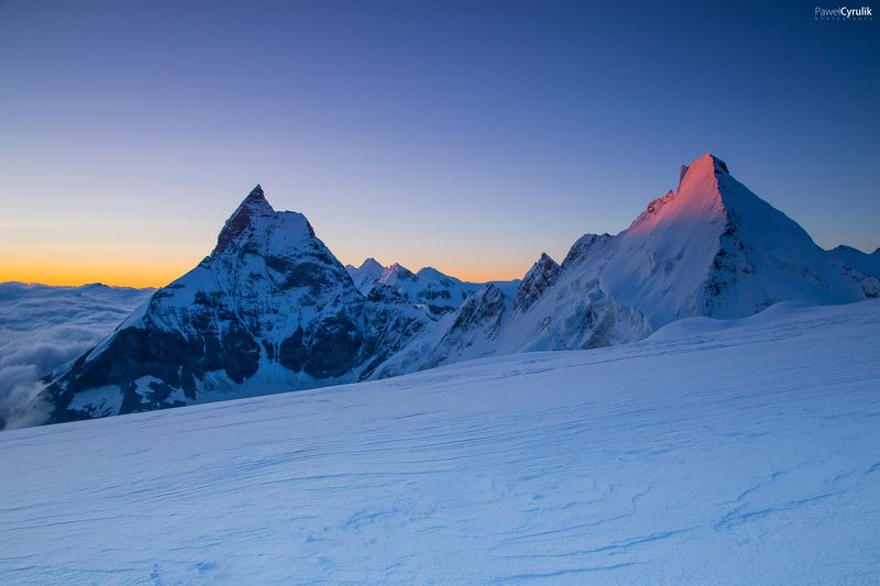 Alps, mountain, Sunset Matterhorn & Dent d\'Hérensphoto preview