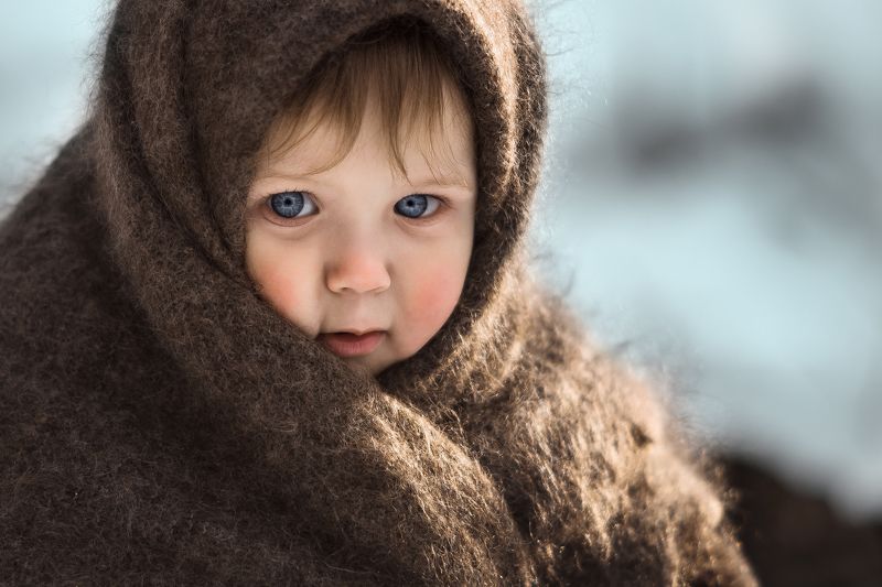 малыш, ребенок, масленица, зима Мороз красный носphoto preview