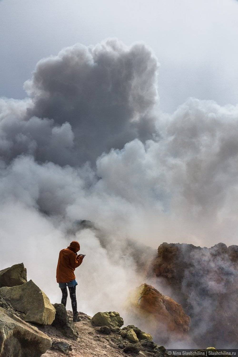 камчатка, вулкан, активность,фумарола, человек, природа, стихия, Слащилина Нина