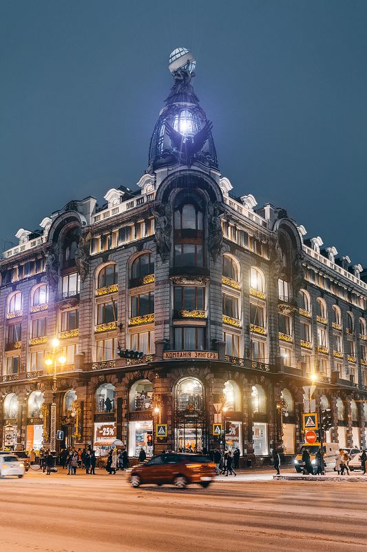 spring, russia, snow, спб, весна, снег, city, sky, небо, город, архитектура, интерьер Дом Компании Зингерphoto preview