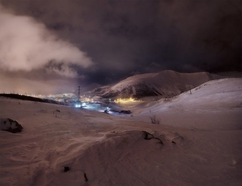 хибины, зима Буря в Кировскеphoto preview