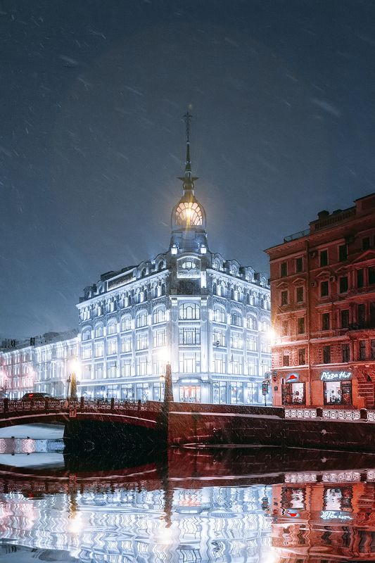 spring, russia, snow, спб, весна, снег, city, sky, небо, город, архитектура Торговый дом Эсдерс и Схейфальсphoto preview