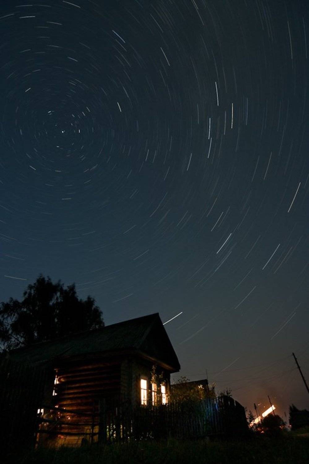 небо, звёзды, ночь, деревня, дом, лето, Gorshkov Igor_Feanorus
