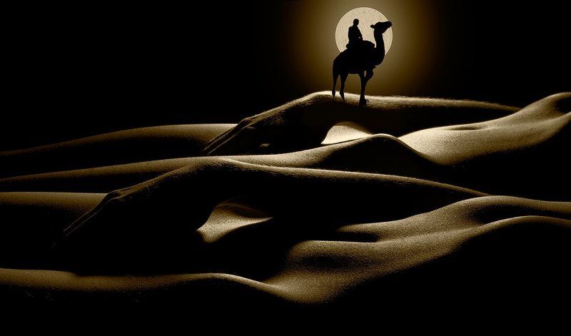 девушки, силуэты, барханы О барханах и бескрайних песках...photo preview