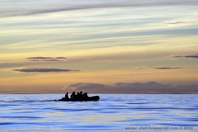 ночь, море, солнце В белую ночь по Белому морю.photo preview