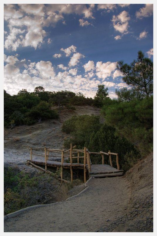 крым, мосты, дороги деревянный мостphoto preview