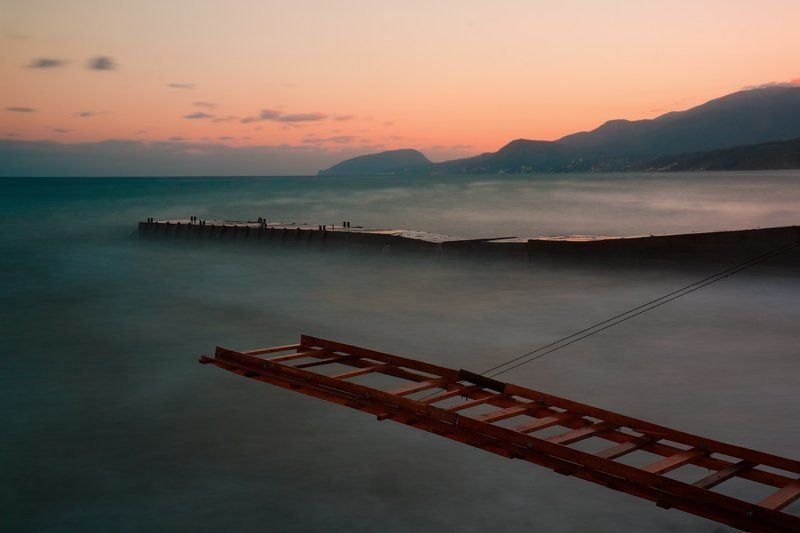 причал, море, выдержка photo preview