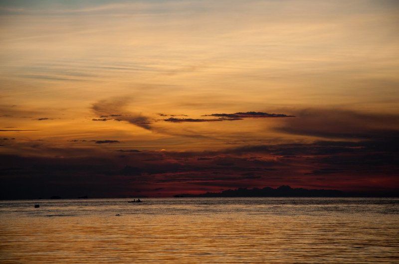 закат, океан, море, остров Закат в океанеphoto preview