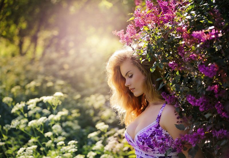 Девушка лето Сирень.photo preview