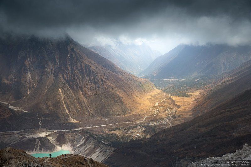 nepal, mountains, river, lake, glacier, gorge, samagaon, birendra, valley, himalayas, manaslu Ветер переменphoto preview