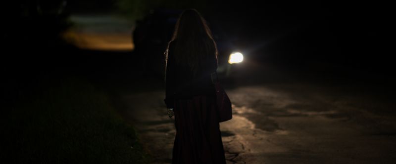 Вечер, Машина, Свет, Цвет, Контур, Девушка, Улица Киноphoto preview