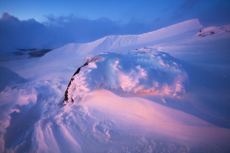 Закат, горы, хибины, снег, наст Краски закатаphoto preview