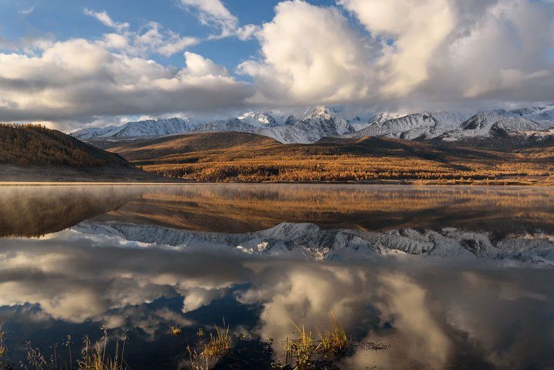 джангысколь, ештыкель, счх, осень, озеро, облака, отражения, autumn, lake, clouds, reflections Облака над Джангысколемphoto preview