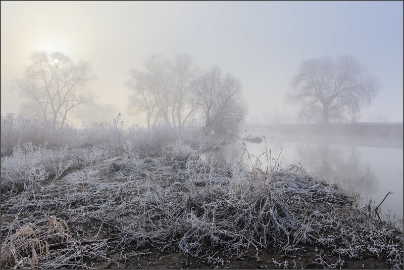 Изморозь туман река солнце ***photo preview