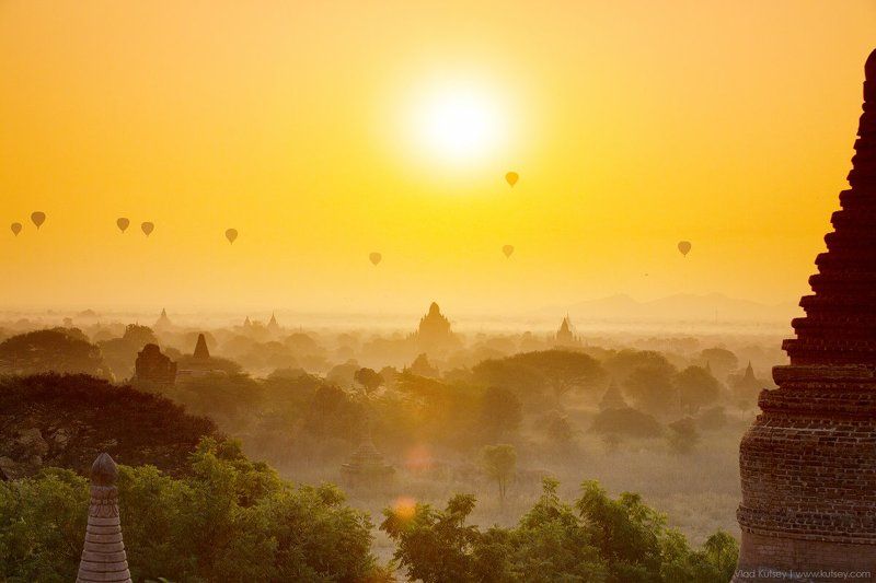 баган, мьянма, бирма, древнийгород, пагоды, храмы, буддизм, burma, myanmar, bagan, pagan, temples, temple, pagoda, sunset, oldcity, рассвет Утро в Баганеphoto preview