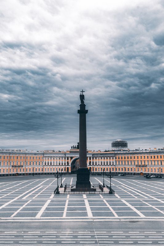 spring, russia, snow, спб, весна, снег, city, sky, небо, город, архитектура Александровская колоннаphoto preview