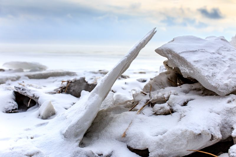 зима, лед, снег, море, пустыня Зимний пейзаж photo preview