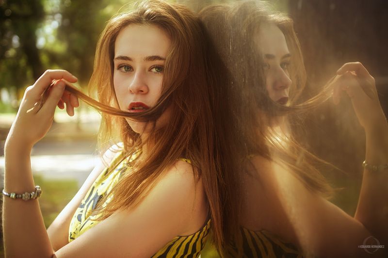 portrait, green eyes, yellow, fine art, Andyphoto preview