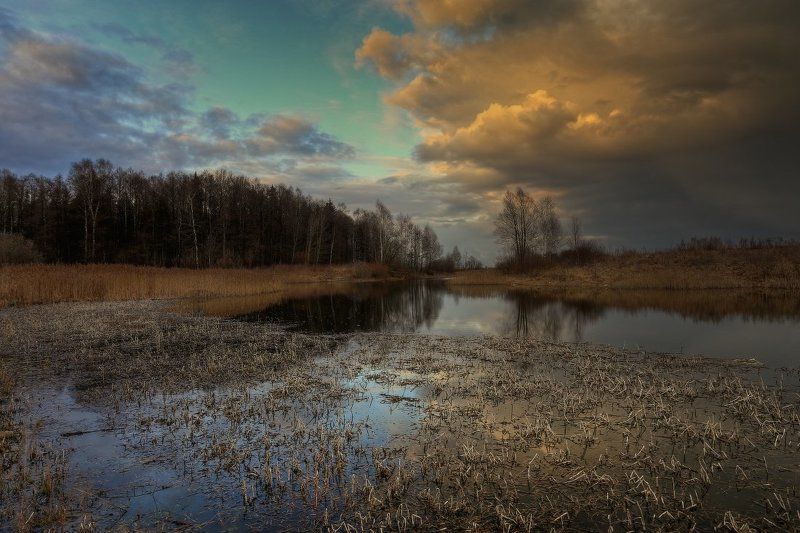 весна,небо Весенняя акварельphoto preview