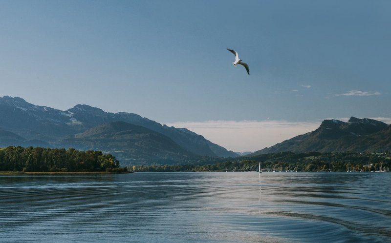 озеро;, горы;, путешествие Теплый ветерphoto preview