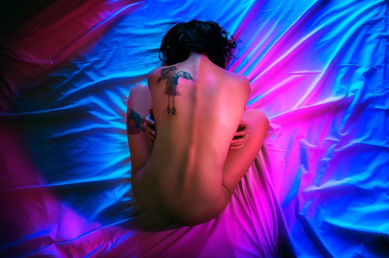 portrait, fine art, magenta, blue, The Color Theory: Neyra.photo preview