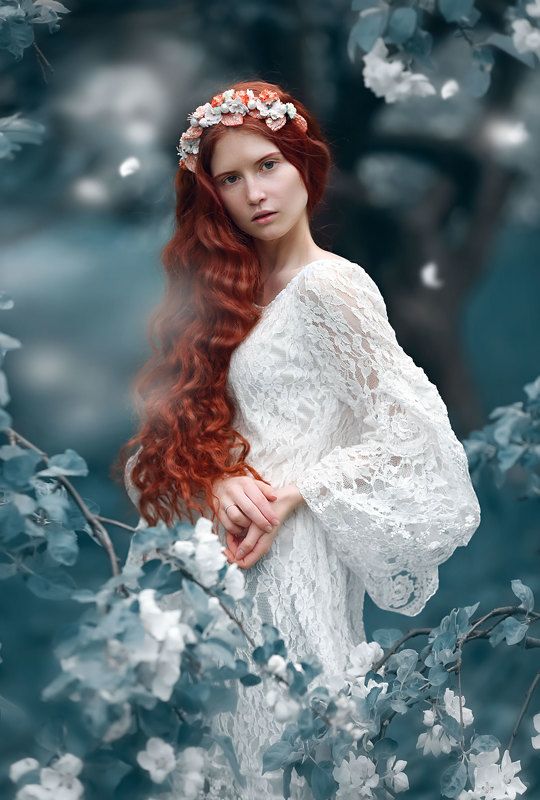 девушка, цветущий, сад Blossom.photo preview