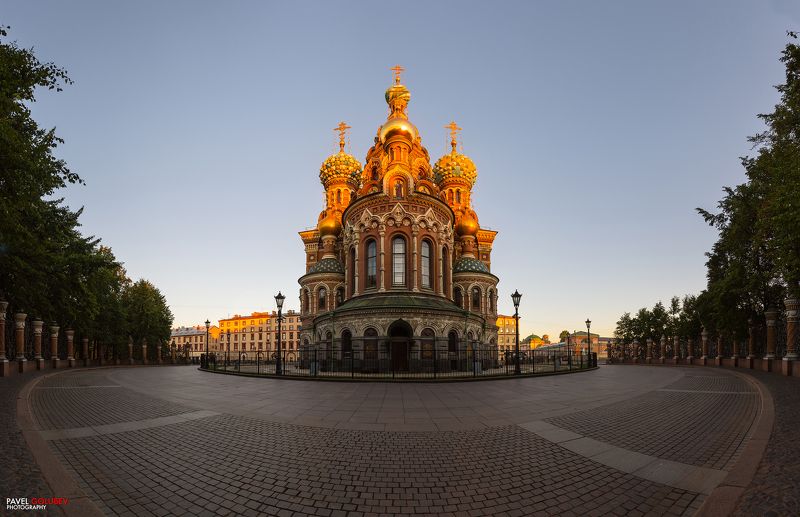 golubevphoto, Russia, STP, Petersburg, city, cathedral, panorama, sunrise, sky, Россия, СПб, Петербург, Питер, собор, панорама, восход, небо Горящие куполаphoto preview