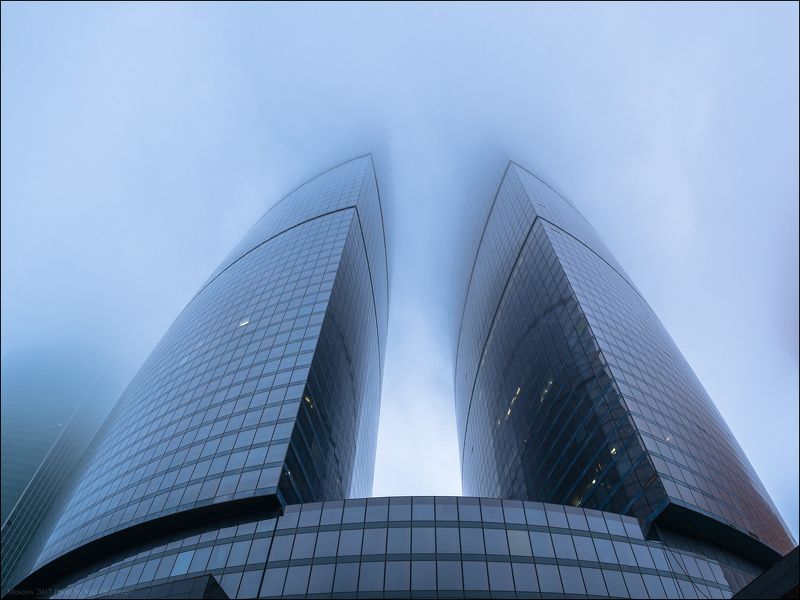 россия, город, москва, столица, сити, туман, небоскреб, высотка, башня, федерация Россия. Москва. Башня Федерация.photo preview